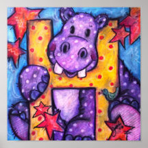H is for Hippo Print
