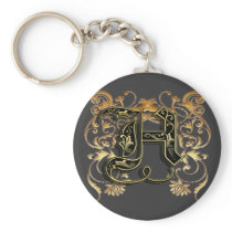 H monogram keychain