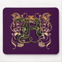 H monogram mousepad royal purple
