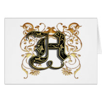 H monogrammed letter card