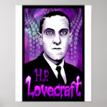 H.P. Lovecraft portrait (purple) posters