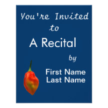 Habanero Single Pepper Photograph Custom Invitation