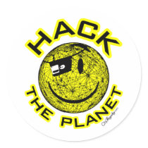 Hack the Planet Round Sticker