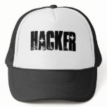 Hacker ( Black Print/White cap) Mesh Hats