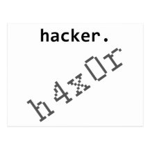 Hacker h4x0r post card