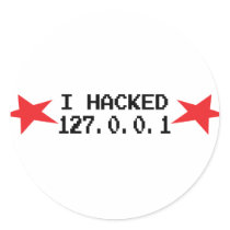 hacker i hacked 127.0.0.1 round sticker