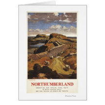 Hadrian's Wall and Sheep British Rail Poster Greeting Cards