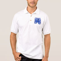Haeckel Octopus Blue Polo