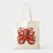 Haeckel Octopus Red Bag