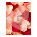 haert and rose petals plain post cards
