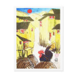 Hahn - "Daruma Chabo" -  Rooster * Animal-ARTcards postcards