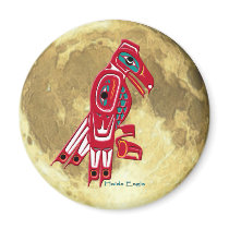 HAIDA EAGLE & FULL MOON Native American Art Magnet