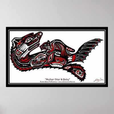 "HAIDA SPIRIT" First Nations-style Otter Art Print by RavenSpiritPrints