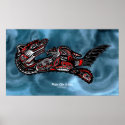 "HAIDA SPIRIT" Mother Otter & Baby Haida Art Print
