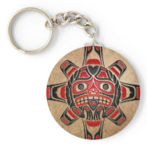 Haida Sun Mask Keychains