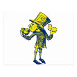 Haigha (Mad Hatter) Inked Blue Yellow Post Cards