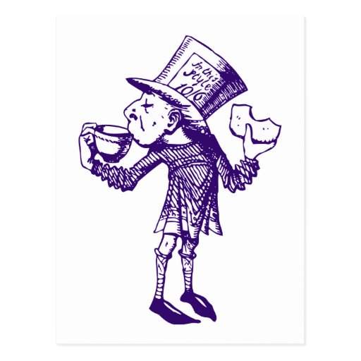 Haigha (Mad Hatter) Inked Purple Post Cards
