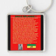 Haile Selassie Famous War Speech to UN 1963 Keychains