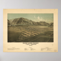 Hailey Idaho 1884 Antique Panoramic Map Print