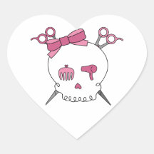 Hair Accessory Skull (Scissor Crossbones) Heart Sticker
