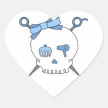 Hair Accessory Skull & Scissors (Blue) Heart Stickers