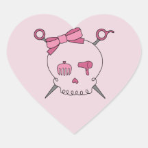 Hair Accessory Skull & Scissors (Pink) Heart Sticker