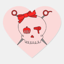 Hair Accessory Skull & Scissors (Red Version 2) Heart Stickers