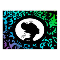 Hair Salon Gift Card Crown Woman Blue Green Purple Business Cards