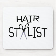 Hair Stylist Black With Scissors Mousepads