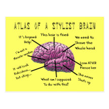Hair Stylist Gifts "Atlas of a Stylist Brain" Post Card