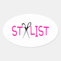 Hair Stylist Pink with Scissors Sticker