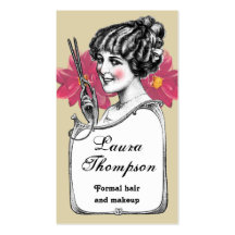 Hair Stylist Retro Vintage Flower Business Card