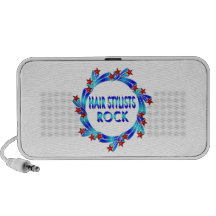 Hair Stylists Rock Red Stars Portable Speakers