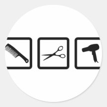 haircutter gear round sticker