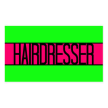 Hairdresser Neon Green and Hot Pink Business Card