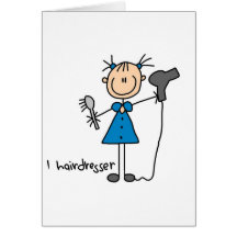 Hairdresser Stick Figure Card