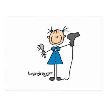 Hairdresser Stick Figure Postcards