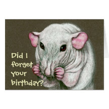 Hairless Rat, Forget Birthday? Greeting Card
