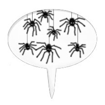 Hairy Cartoon Spiders Halloween Cake Pick