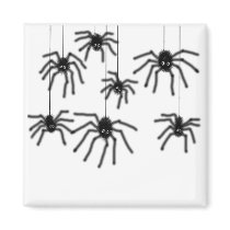Hairy Cartoon Spiders Pin Magnet