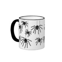 Hairy Cartoon Spiders Ringer Mug