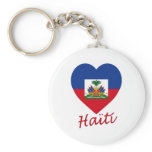 Haiti Flag Heart keychains