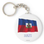 Haiti Waving Flag with Name keychains