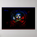 Haitian War Flag - DRAPO TOUSSAINT - Drapeau Noir Poster