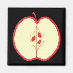 Half a Red Apple. Refrigerator Magnets