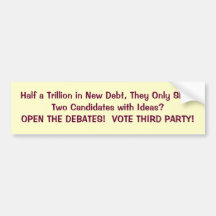 Half a Trillion in New Debt, They Only Show Two... Bumper Stickers