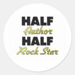 Half Author Half Rock Star Round Sticker