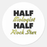 Half Biologist Half Rock Star Round Stickers