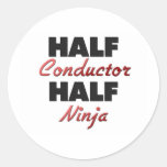 Half Conductor Half Ninja Round Stickers
