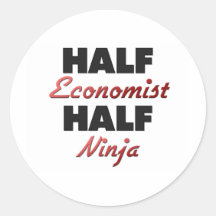 Half Economist Half Ninja Round Stickers